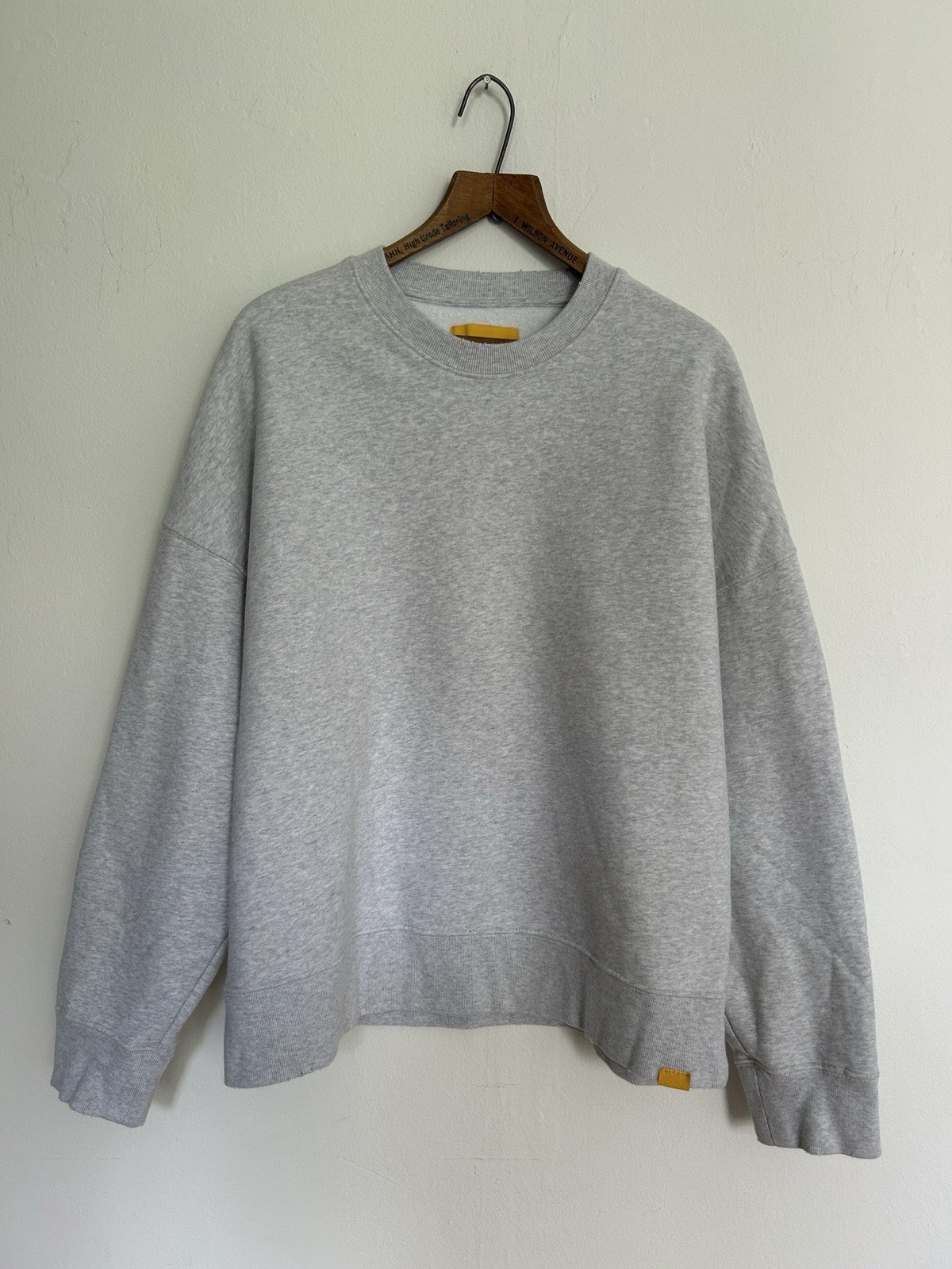 Yellow Label Co Heavyweight Fleece Crewneck Sweatshirt Grey Made Portugal L